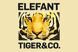 Logo mit Schriftzug Elefant, Tiger & Co.