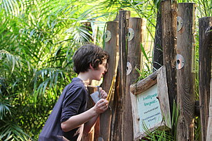 Kind absolviert den Regenwaldpass in Gondwanaland