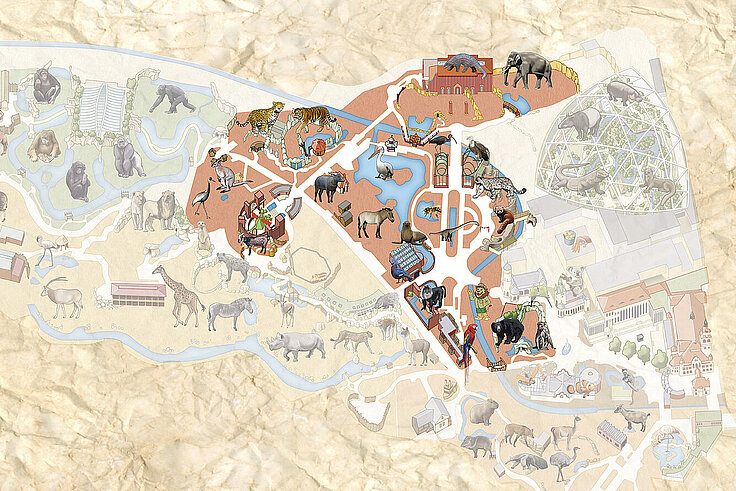 Ausschnitt Zooplan Erlebniswelt Asien