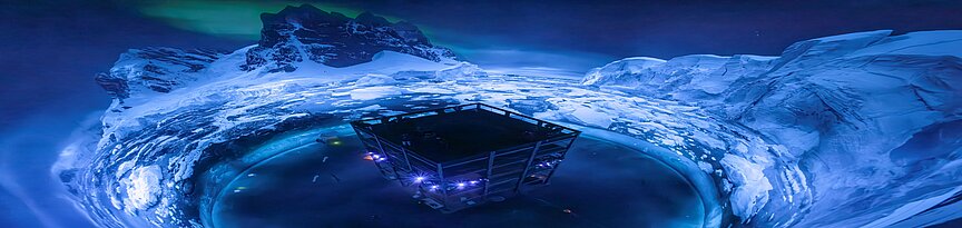 Top Down Blick auf das 360 grad Panorama Antarktis