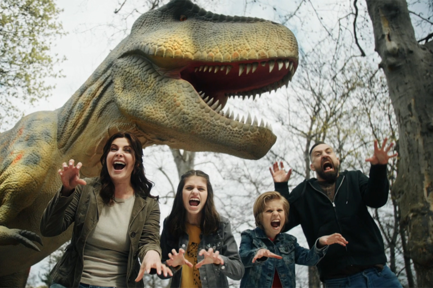 Familie mit Tyrannosaurus rex